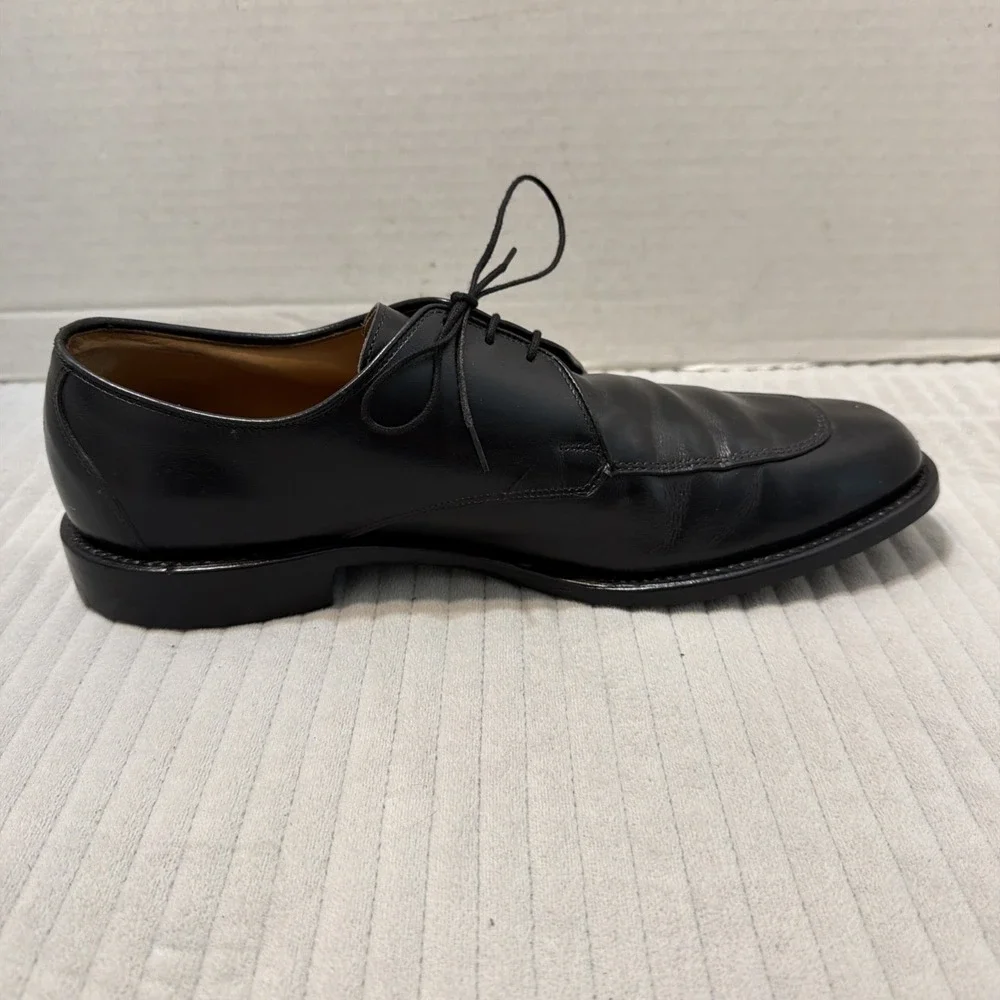 Allen Edmonds Burton Mens 11 B Black Leather Moc Toe Oxford Derby Dress Shoes